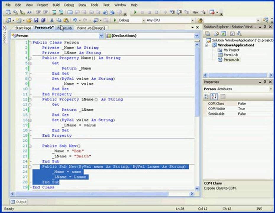 Visual Basic visual studio Tutorial Overloading