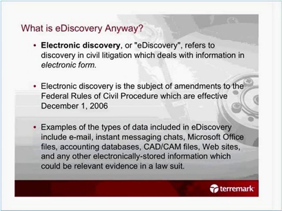 Impact of Cloud Computing on e-discovery
