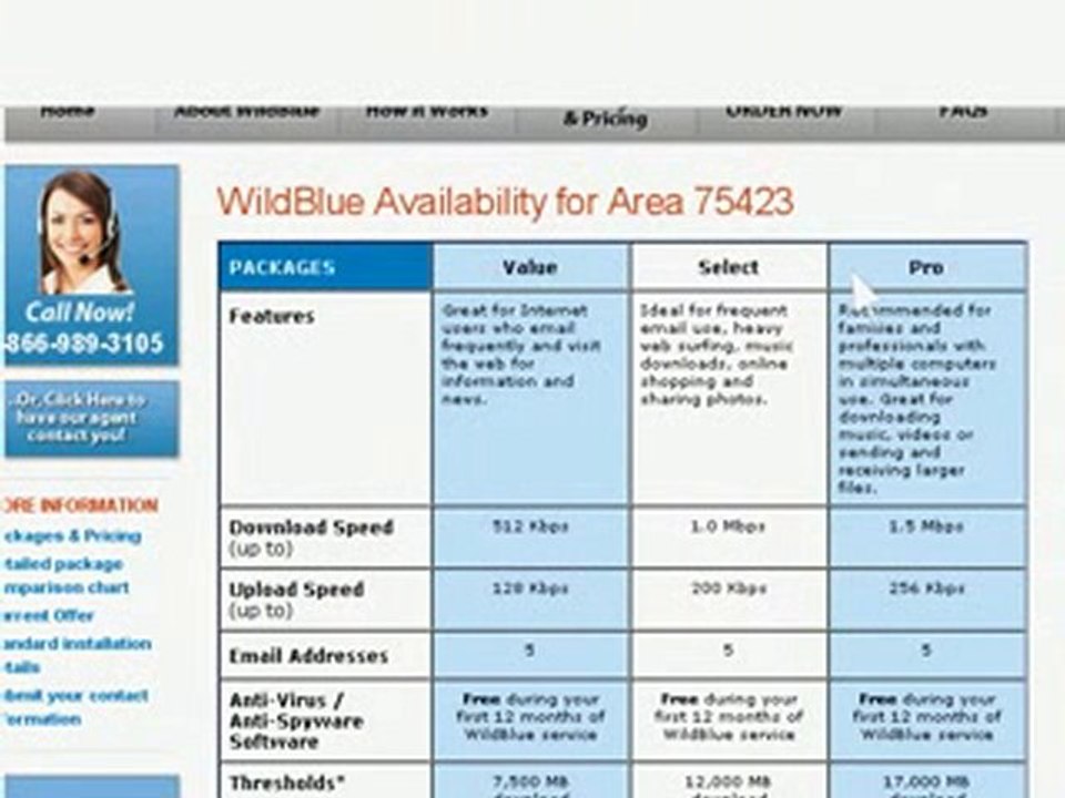 Wild Blue - Satellite internet services provider