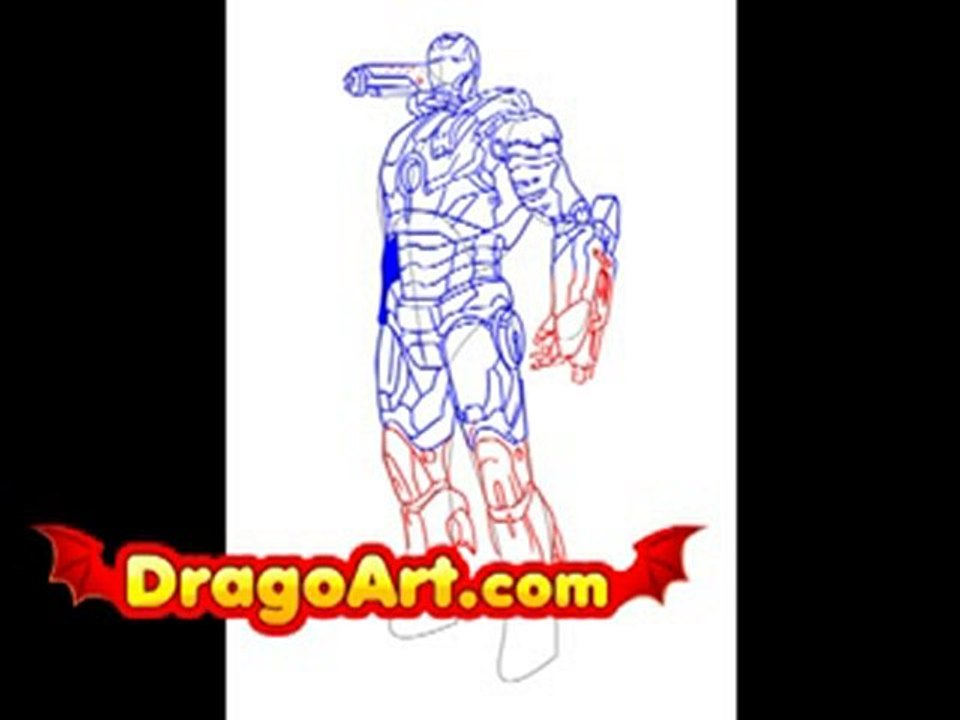 How to draw War Machine, step by step