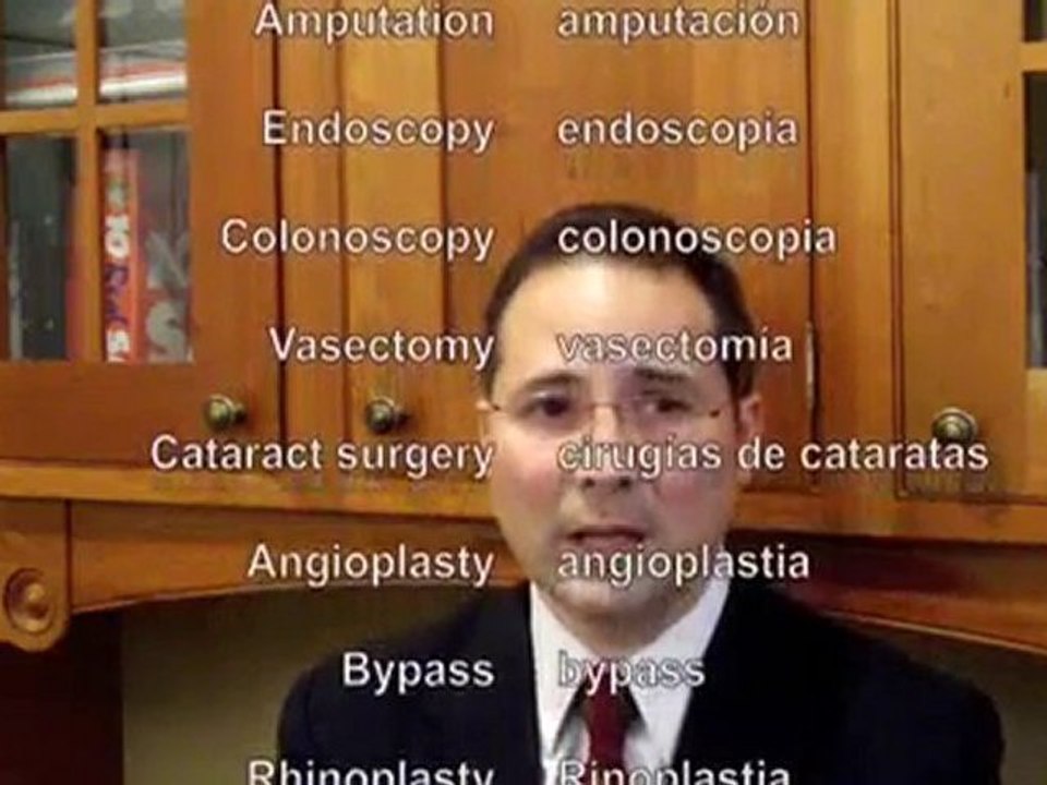 HealthSpanish.Com -  Medical Spanish Terminology -- Procedu