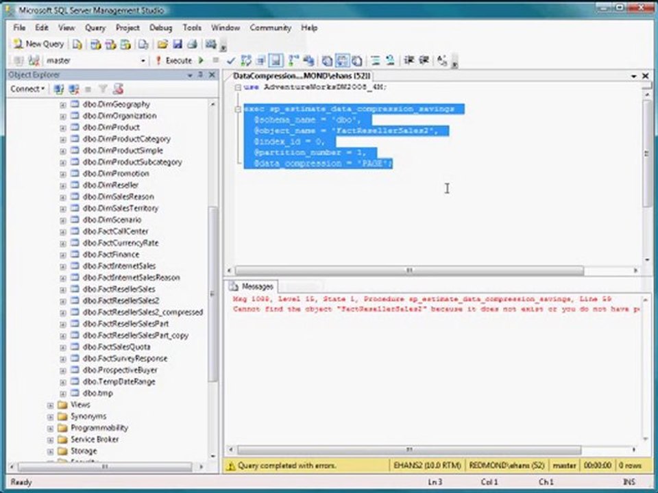 Setting up Data Compression on SQL Server 2008