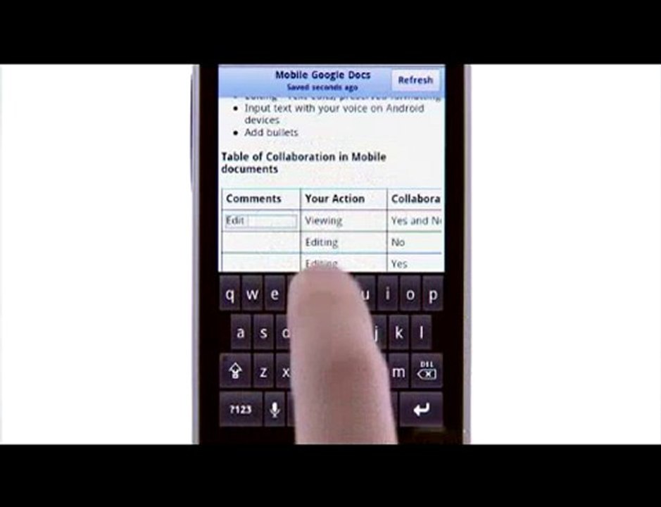 Google Docs’tan iPhone, iPod Touch ve Androidlere tam destek