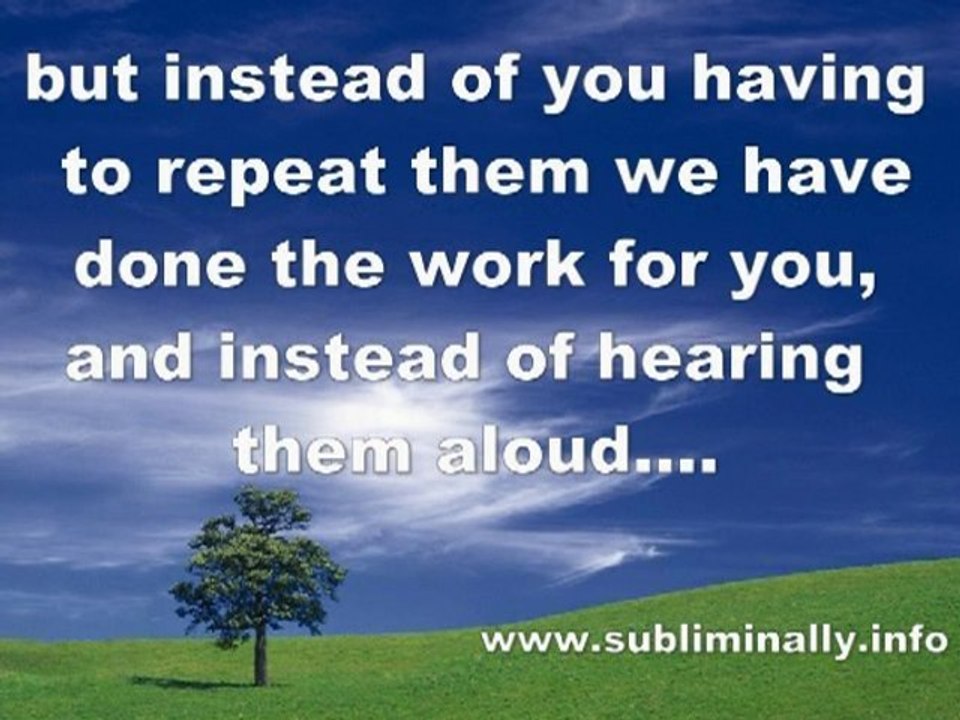 SUBLIMINAL EXPERIENCE ultimate subconcious therapy