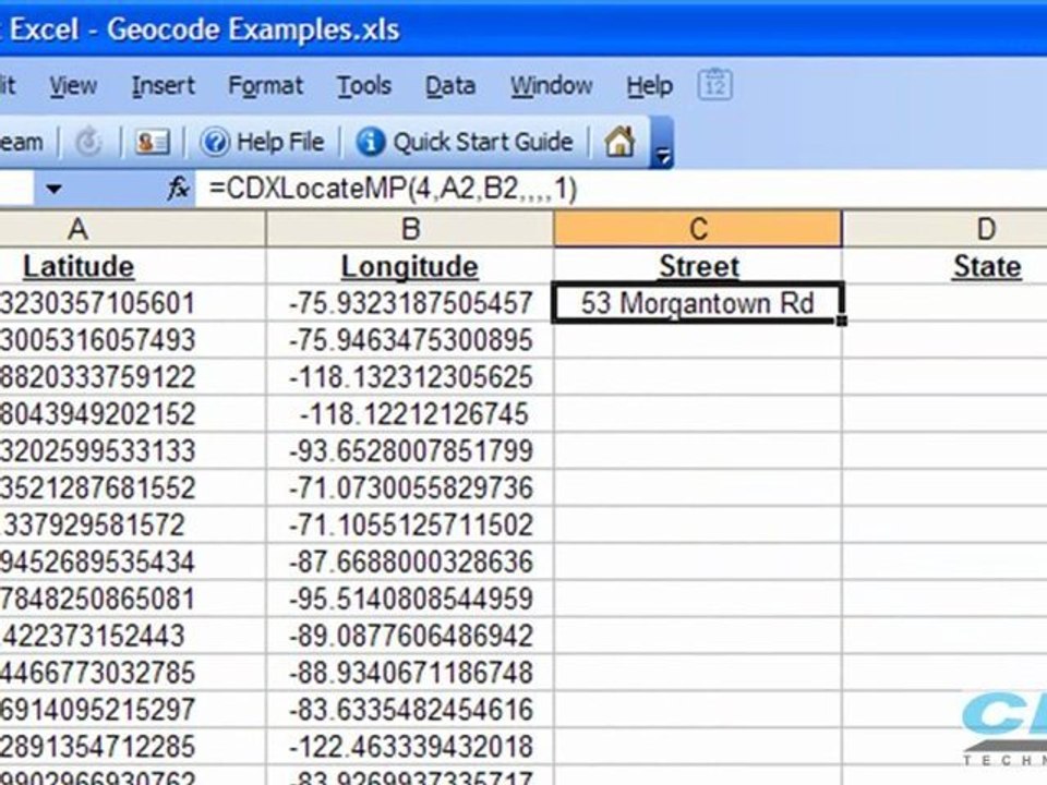 Geocoder in Excel