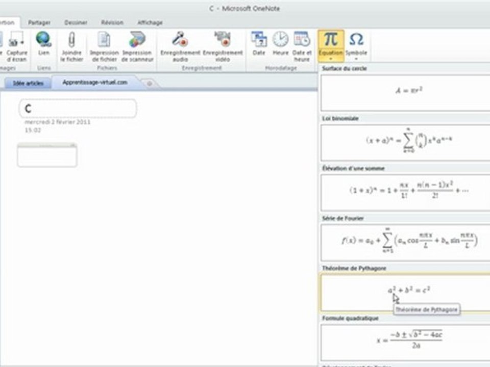 Nouveautés sur Onenote 2010