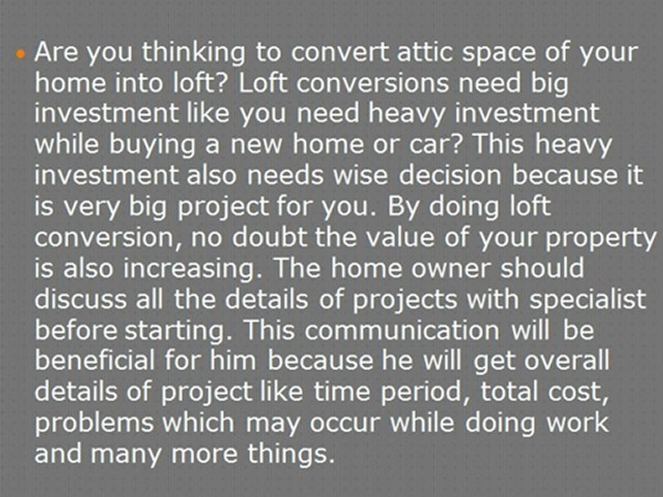 Benefits of Loft Conversion