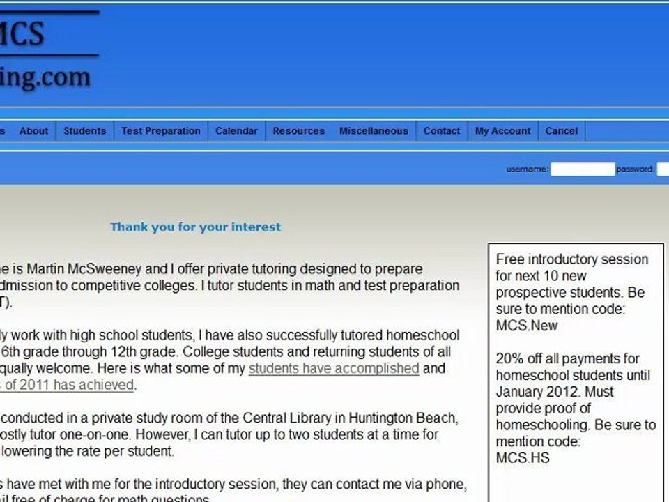 MCS Tutoring Geometry Tutor Huntington Beach Private Math Tutoring