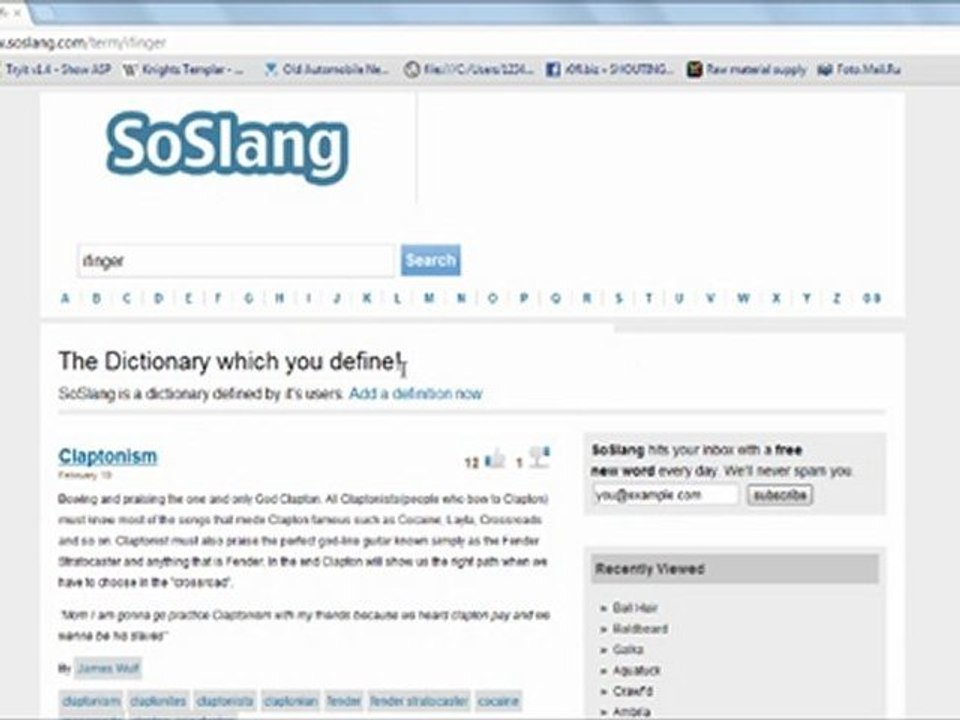 SoSlang is the dictionary that you define!