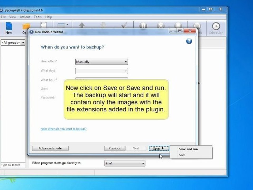 Backup images with Backup4all