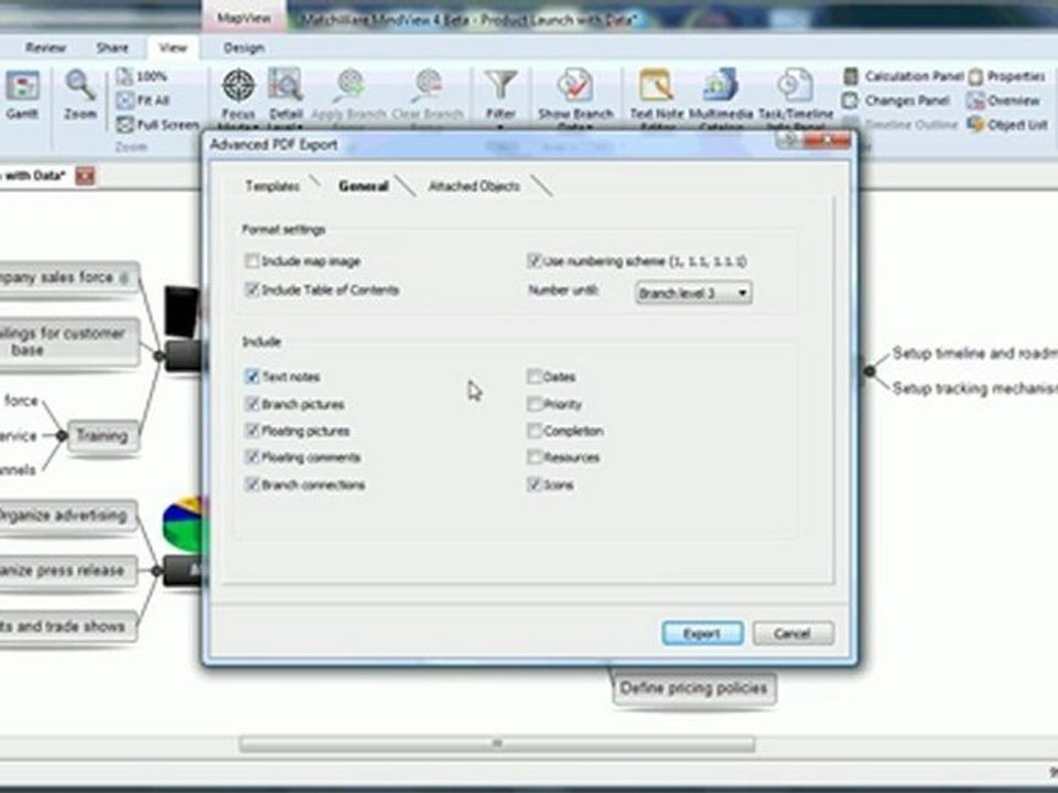 MindView 4 - Exporting to PDF