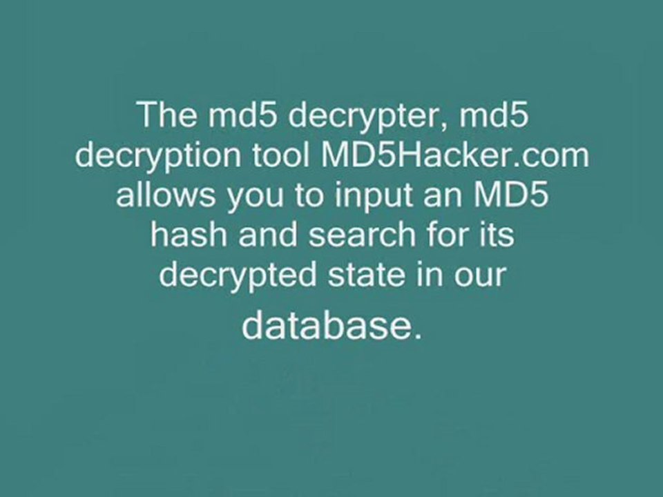 Decrypt MD5