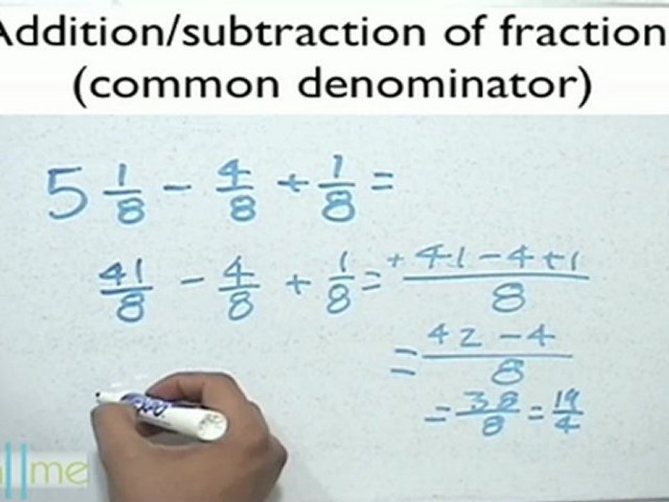 Addition and subtraction of fraction with common denominator - HD
