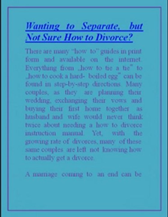How to divorce