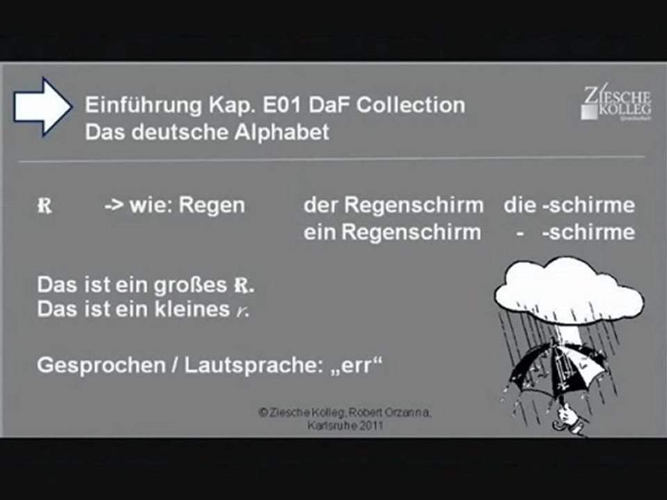 Kapitel 01: Das deutsche Alphabet - Der Konsonant R