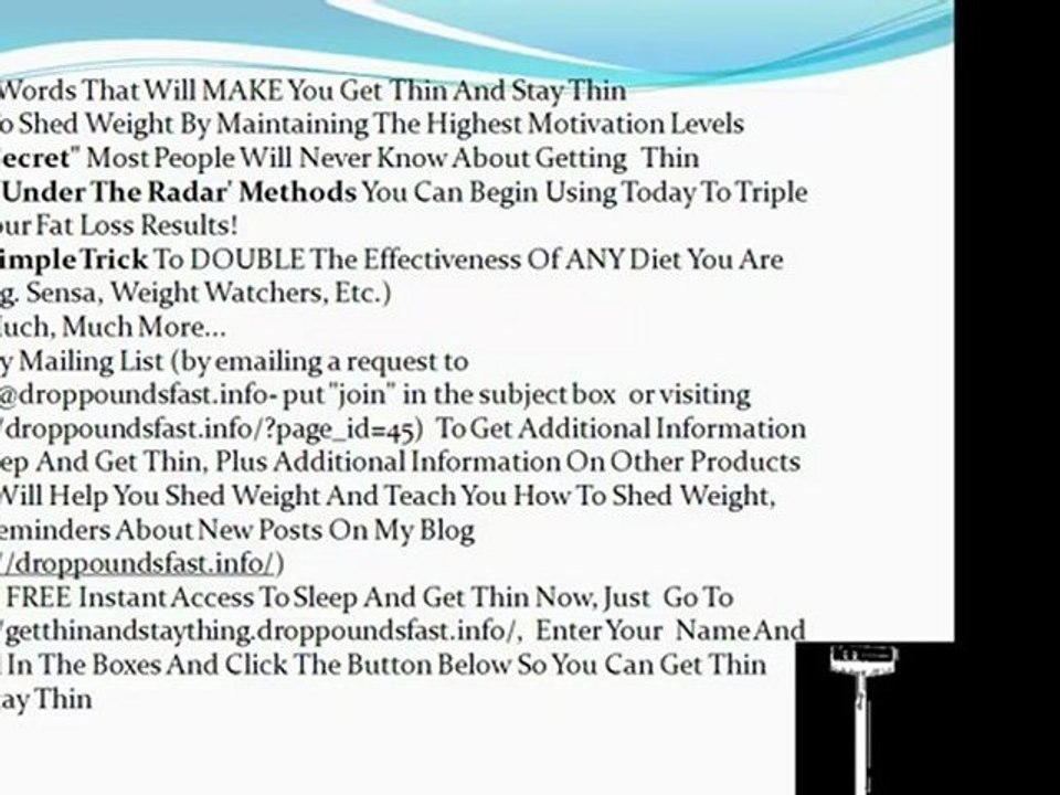 Introduction to Sleep and Get Thin2