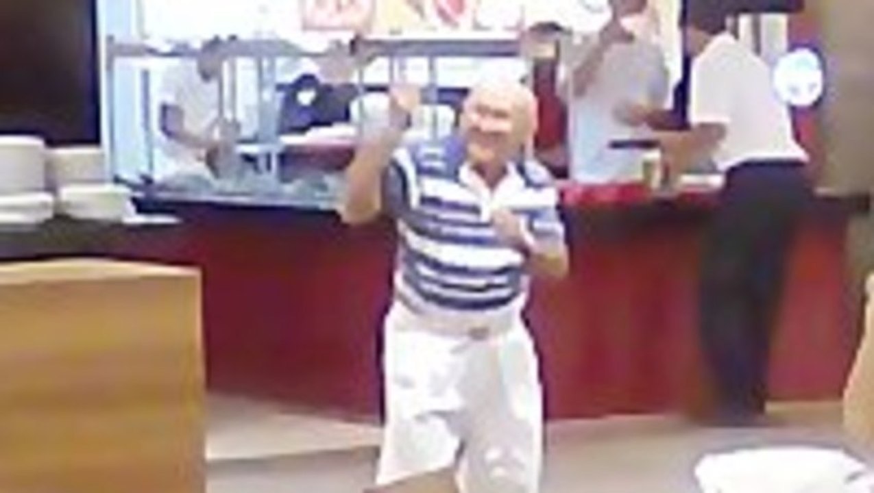 Grandpa Shows Off Impressive Dance Moves at the Mall