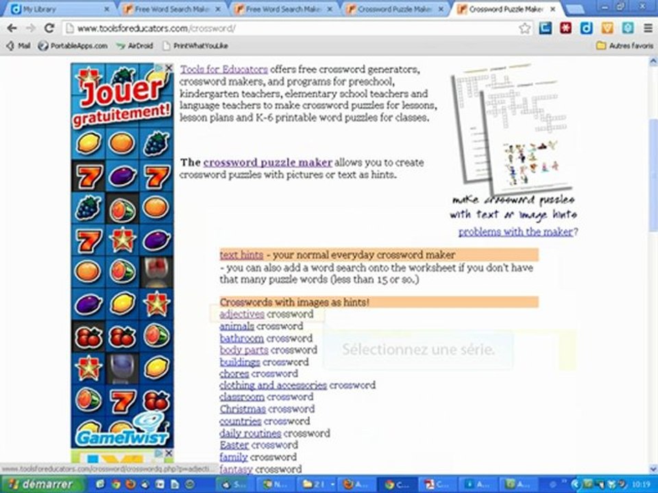 Créer des Mots Croisés et Mots Cachés en image (Tools for educators 2)