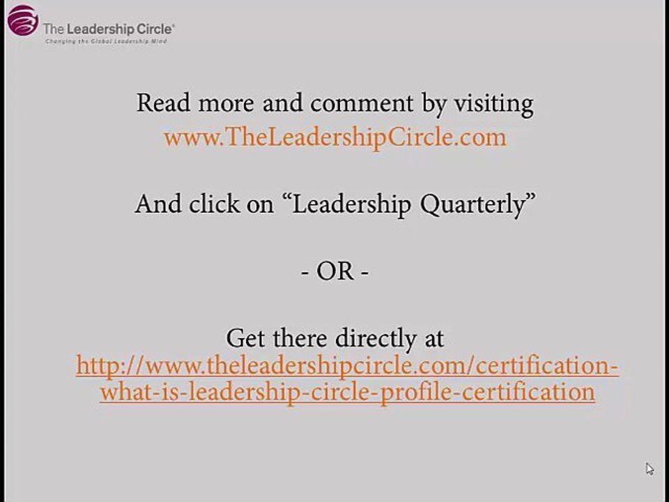 Leadership Circle Profile Certification - Leadership Circle