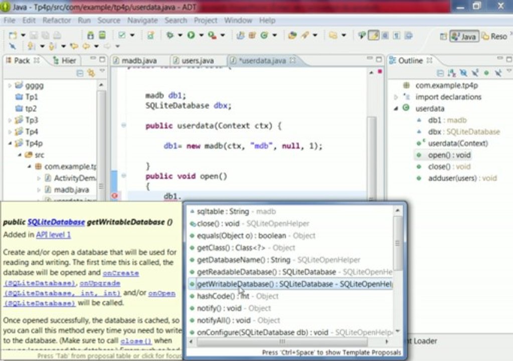 Android - Création d'une base de données