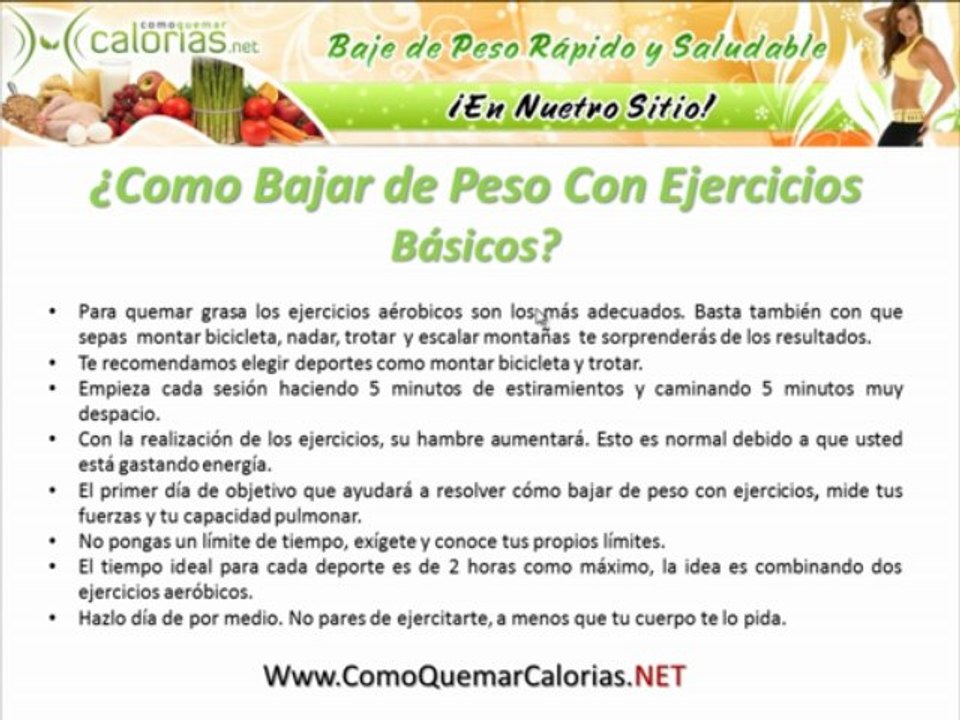 Como Bajar de Peso con Ejercicios