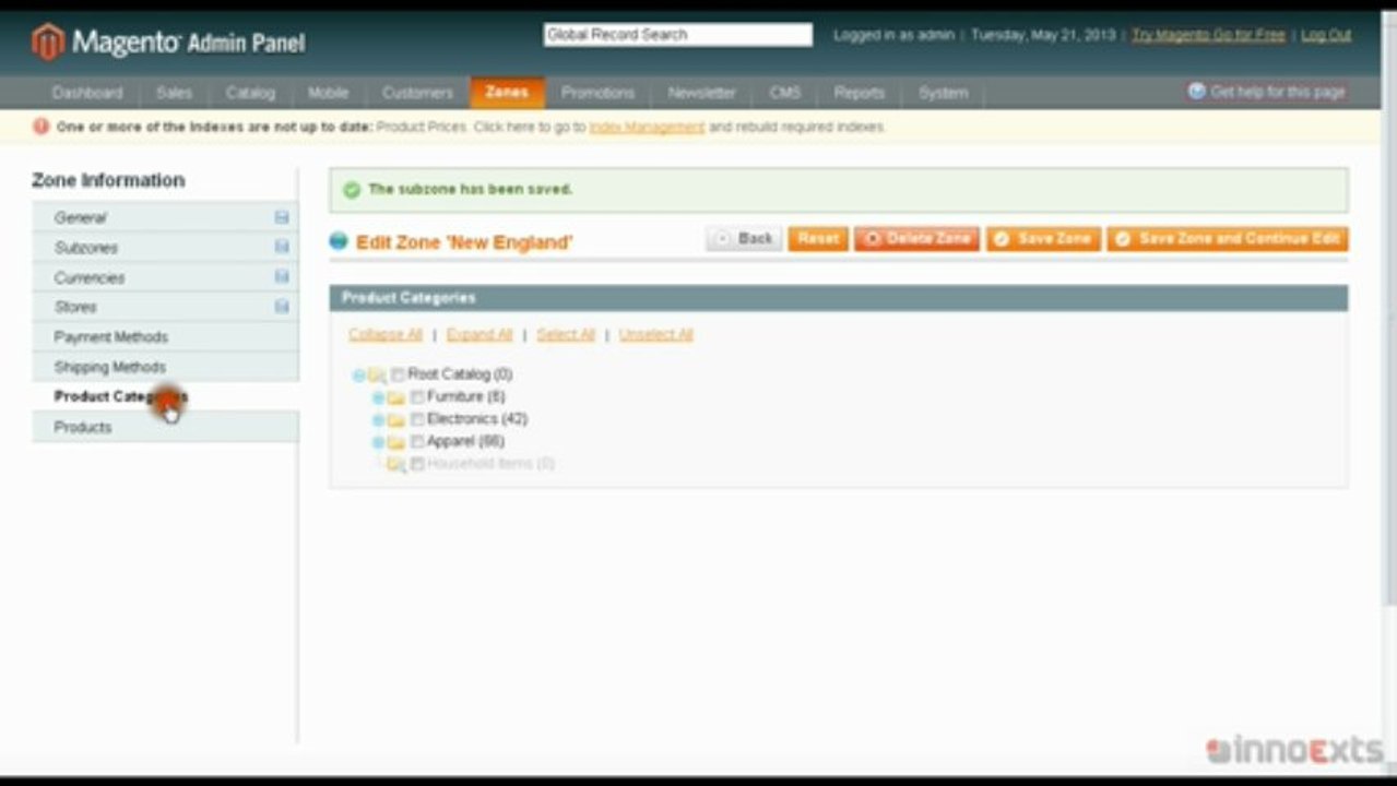 Zones Manager Magento Extension