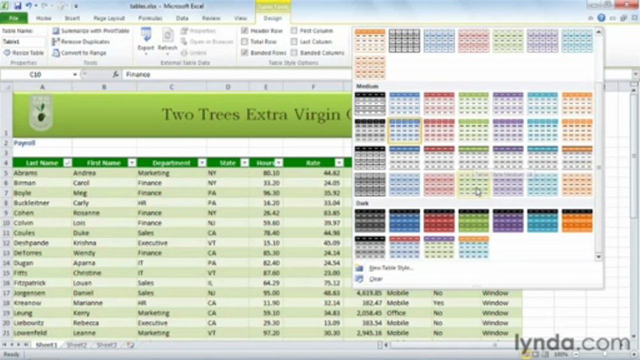 0904 Using tables to sort and filter data