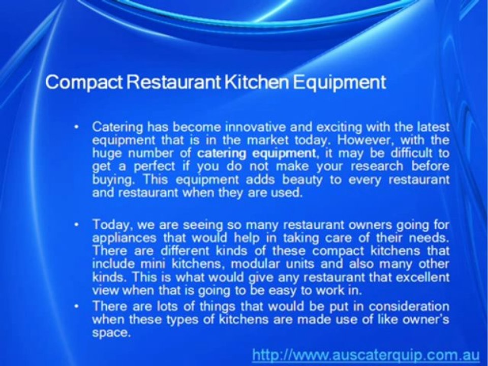Compact Restaurant Kitchen Equipment