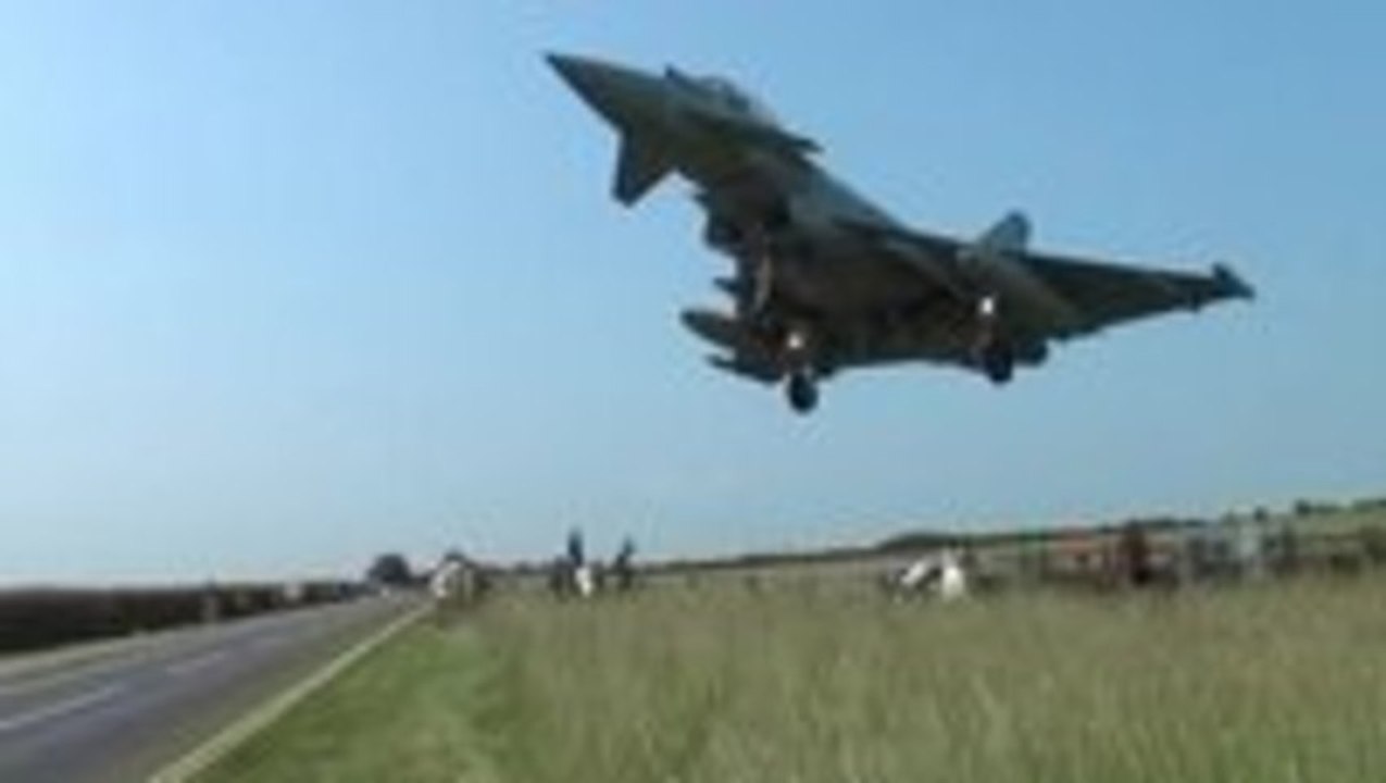 Typhoon Jet Skims People's Heads