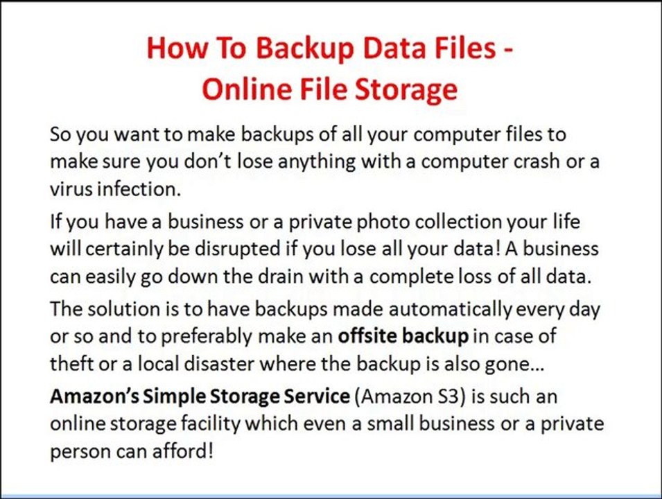 How To Backup Data Files