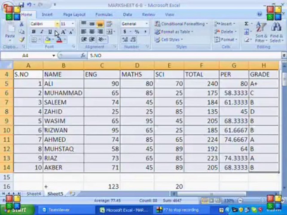 9- MS Excel 2007 Urdu Video Course Class 9 (Urdu Tutorial)