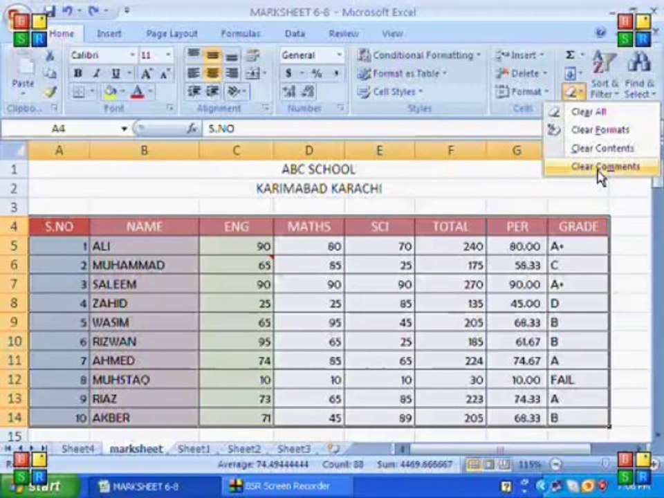 11- MS Excel 2007 Urdu Video Course Class 11 (Urdu Tutorial)