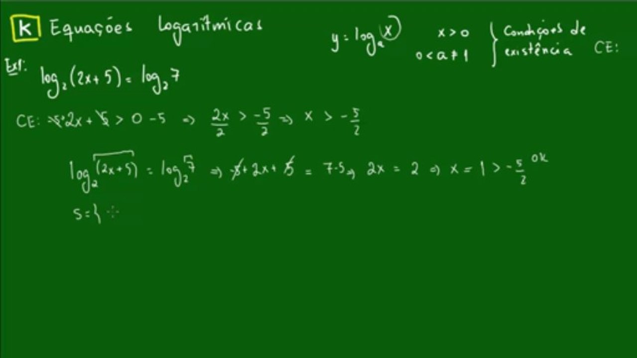 11 - Equações logarítmicas - Exemplo 1
