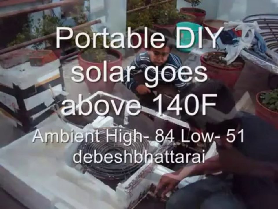 Portable DIY Solar Water Heater gain +50C