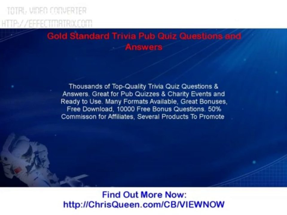 Gold Standard Trivia Pub Quiz Questions And Answers