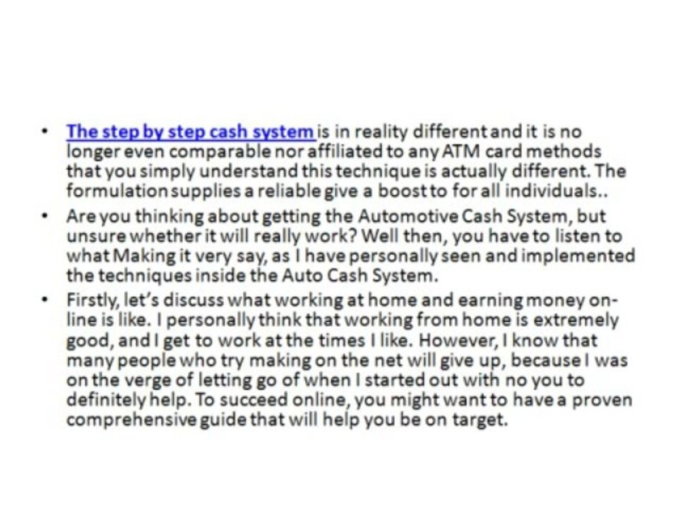 Step by Step Cash System Review Read Step by Step Cash System