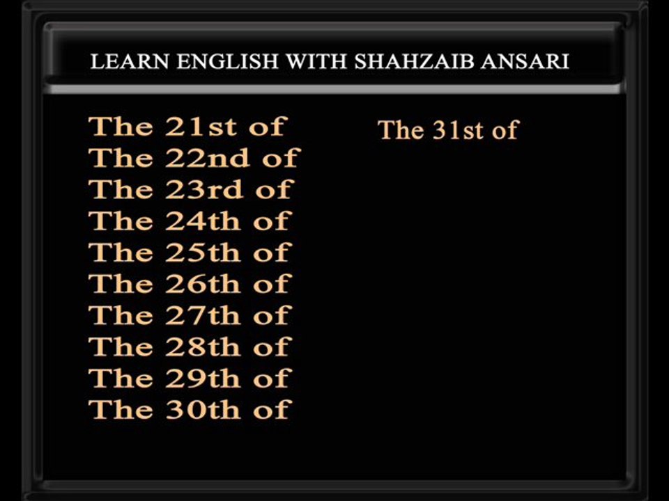 date telling pronunciation.