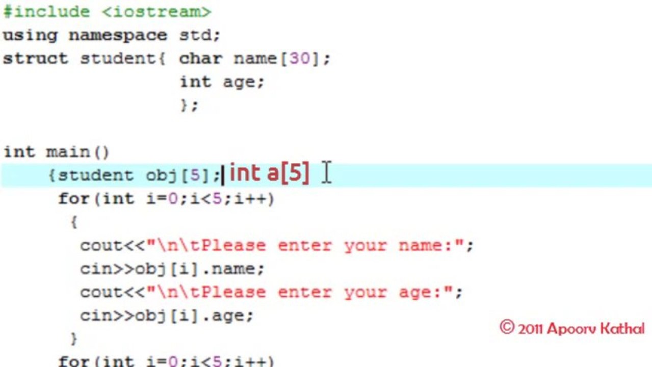 C++ in Hindi Urdu -28 Structures Part 4-Arrays of Structures