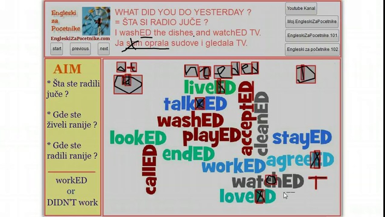 Prošlo vreme  - pravilni glagoli sa nastavkom -ed