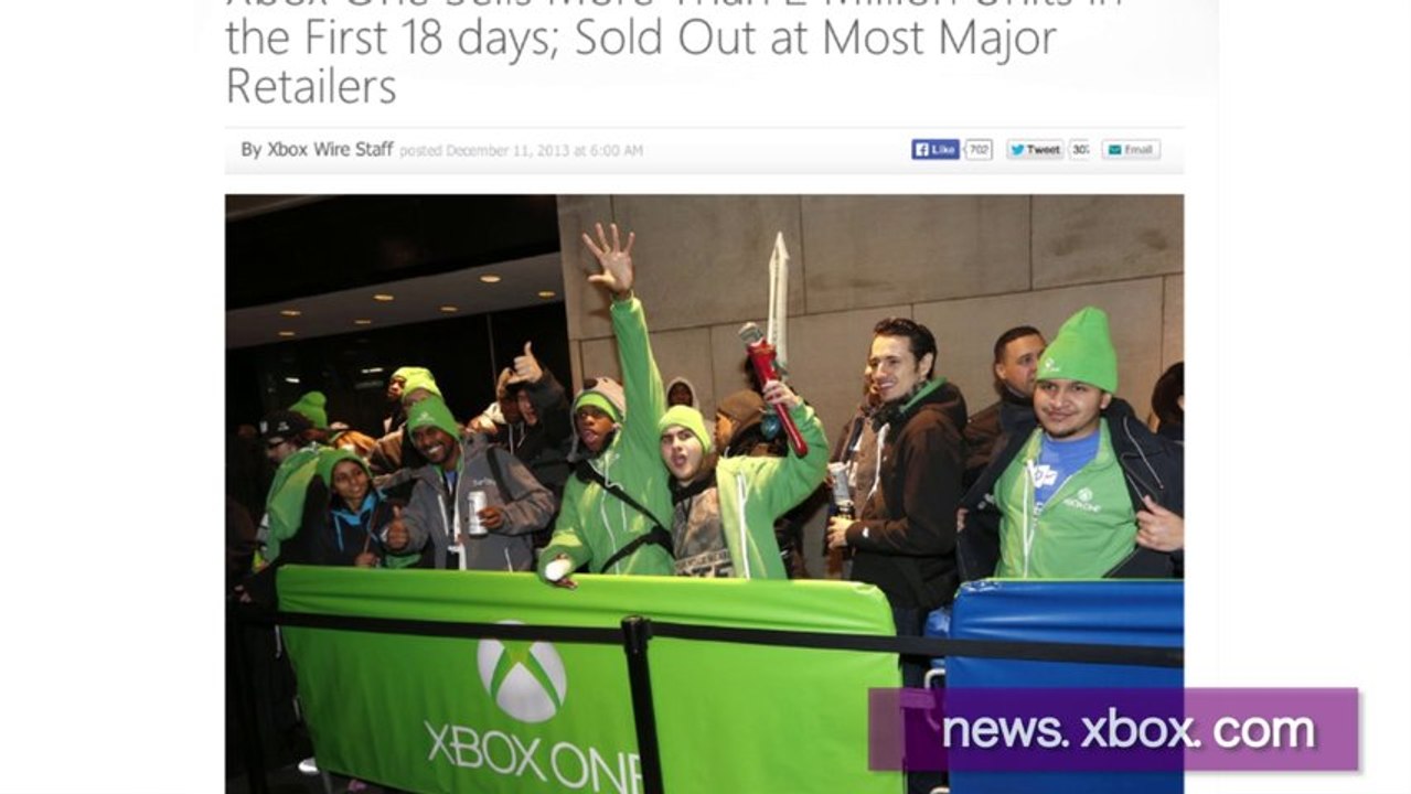 Xbox One Sells Over 2 Million Units in 18 Days