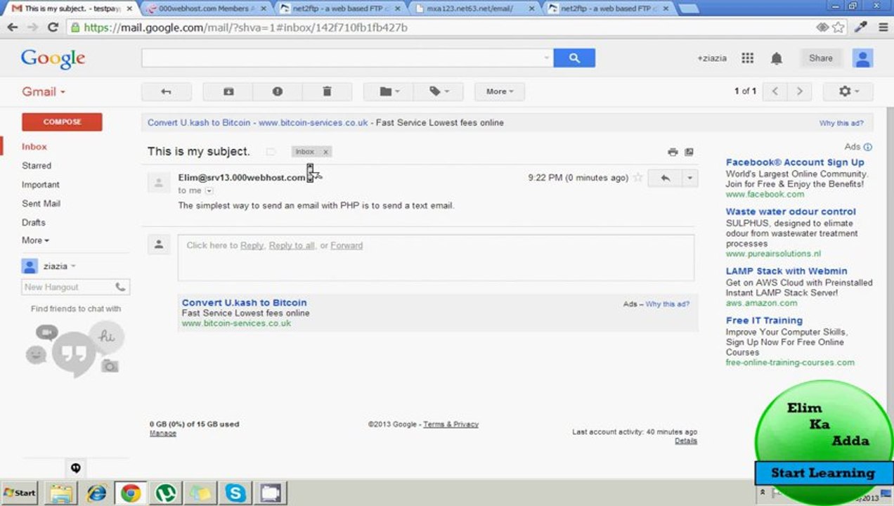Send Email via PHP - Urdu / Hindi