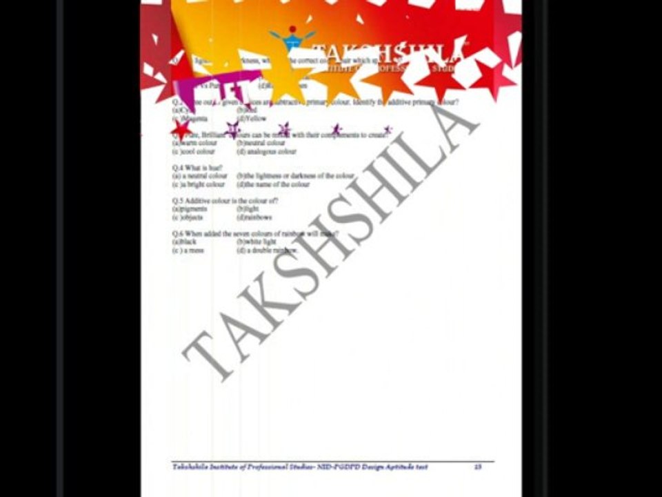 NID Entrance Sample Papers, NID Previous Year Question Paper with Answer or Solution