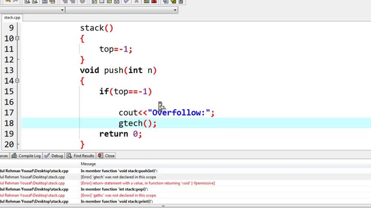 Implementation of Stacks With C++ :Urdu Tutorials