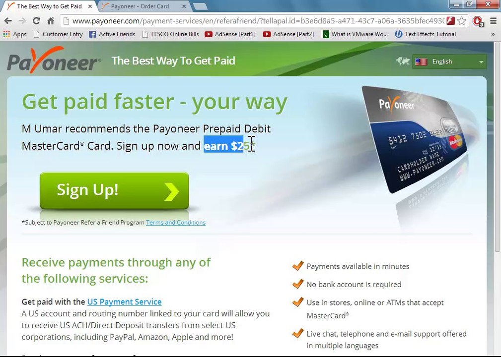 What Is Difference Between Refferal Link Sign Up And Simple Sign Up In Payoneer Urdu/Hindi Video Tutorial