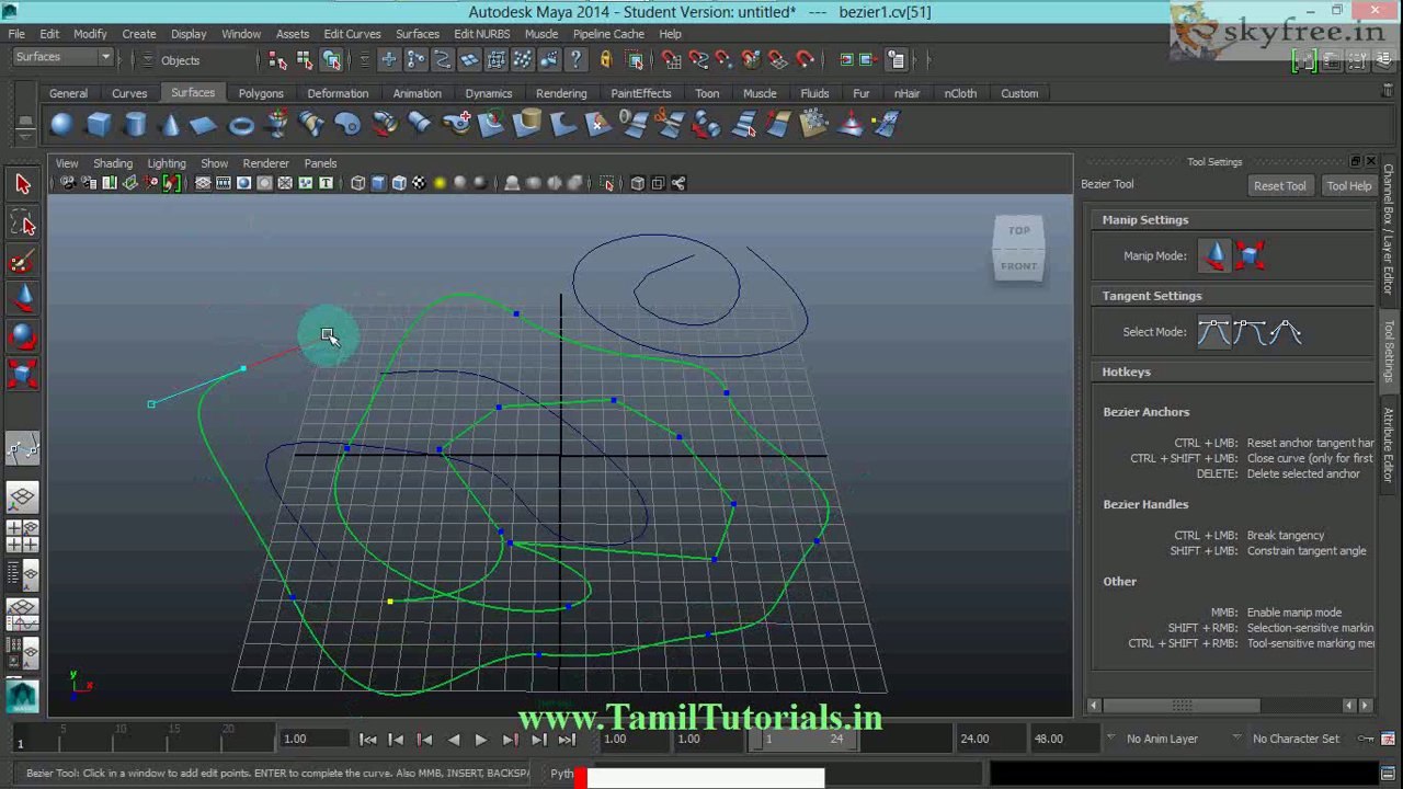 Maya Tutorials in Tamil 25. Curves
