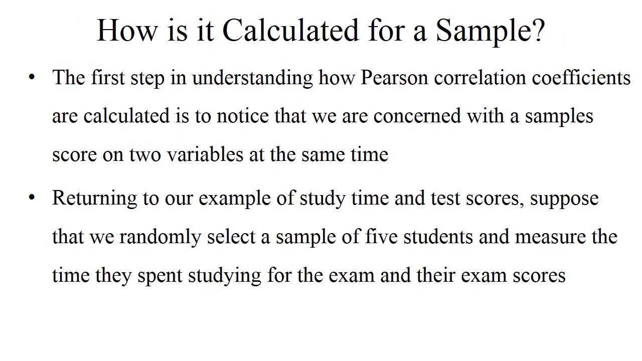 Pearson's Correlation Coefficient