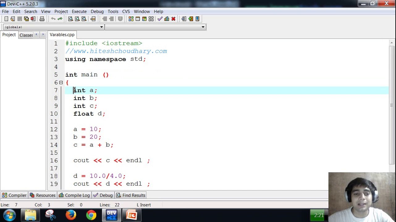 Variables in c++ programming