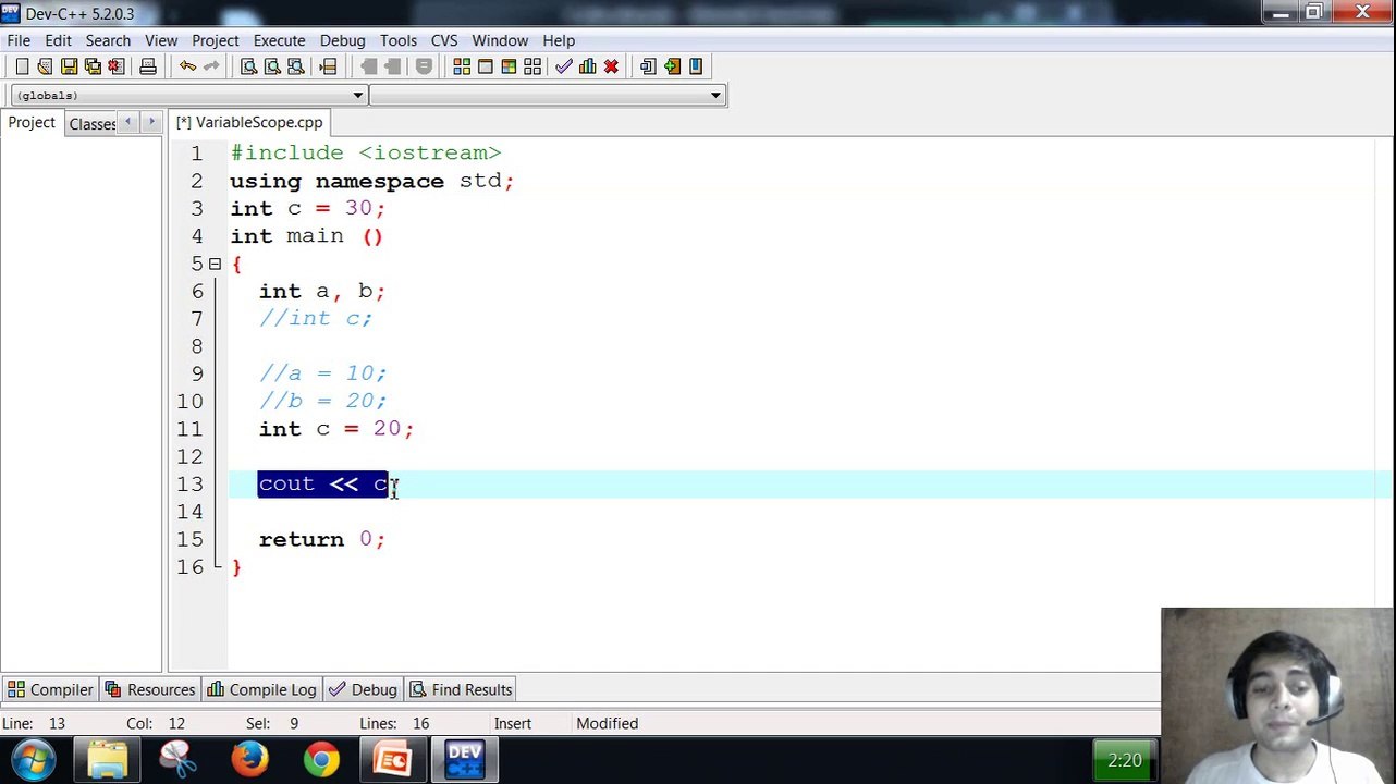 Variables scope in C++ programming