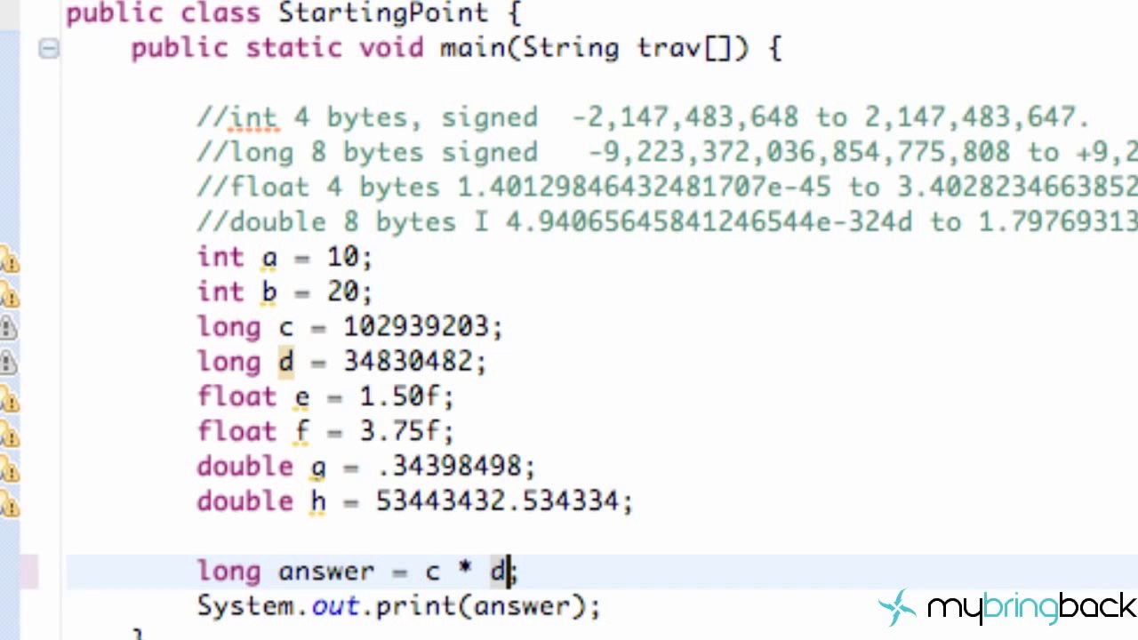 Learn Java Tutorial 1.13- Basic Math Operators