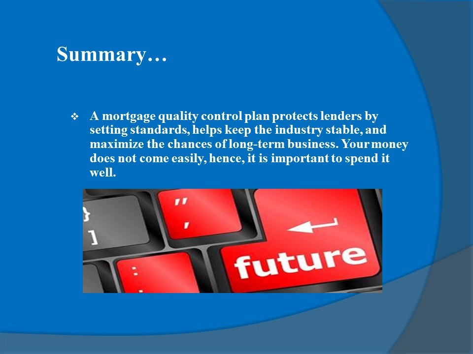 Mortgage Quality Control Plan